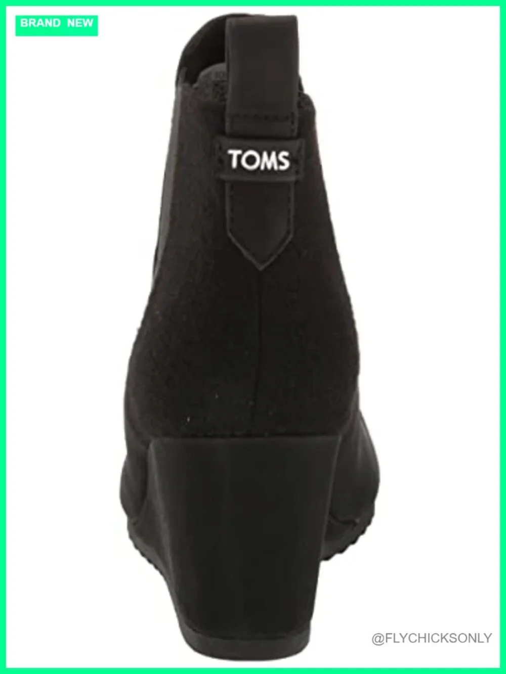 TOMS Bailey Suede Faux Leather Wrapped Wedge Ankle Booties Memory Foam